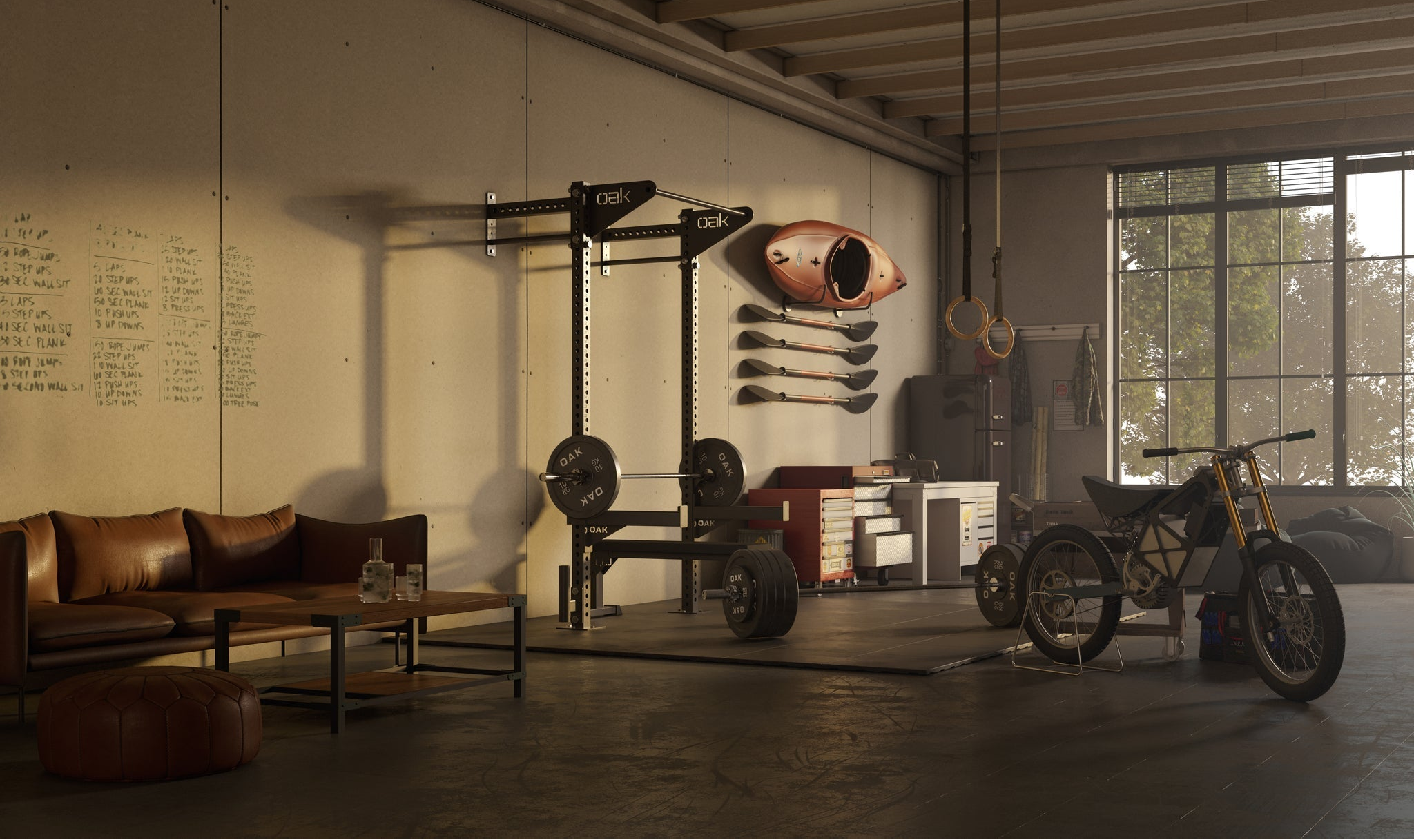 Oak equipment, garage gym, hemmagym, företagsam