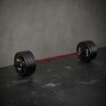 Ett skivstångsset med Crossfitstång för kvinnor och flera viktskivor