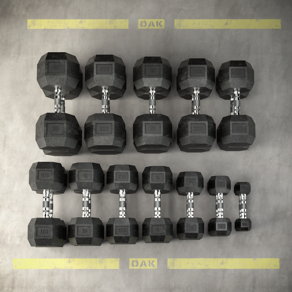 OAK Hex Hantlar komplett paket för träning och crossfit